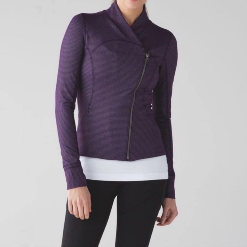 Lululemon Precision Jacket Likac Deep Zinfandel Asymmetrical Front Zip Sz 6